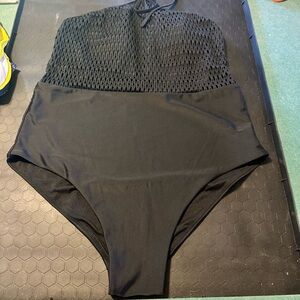 Vanilla/Beach Black One Piece Swimsuit